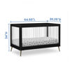 Picture of 3-In-1 Crib with Acrylic spindles in Black with Melted Bronze feet + Toddler conversion kit - from Delta