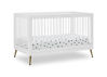 Picture of 3-In-1 Crib with Acrylic spindles in Bianca White with Melted Bronze feet + Toddler conversion kit - from Delta