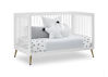 Picture of 3-In-1 Crib with Acrylic spindles in Bianca White with Melted Bronze feet + Toddler conversion kit - from Delta