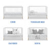 Picture of 3-In-1 Crib with Acrylic spindles in Bianca White with Melted Bronze feet + Toddler conversion kit - from Delta