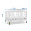 Picture of 3-In-1 Crib with Acrylic spindles in Bianca White with Melted Bronze feet + Toddler conversion kit - from Delta