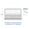 Picture of 3-In-1 Crib with Acrylic spindles in Bianca White with Melted Bronze feet + Toddler conversion kit - from Delta