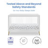 Picture of 3-In-1 Crib with Acrylic spindles in Bianca White with Melted Bronze feet + Toddler conversion kit - from Delta