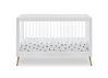 Picture of 3-In-1 Crib with Acrylic spindles in Bianca White with Melted Bronze feet + Toddler conversion kit - from Delta