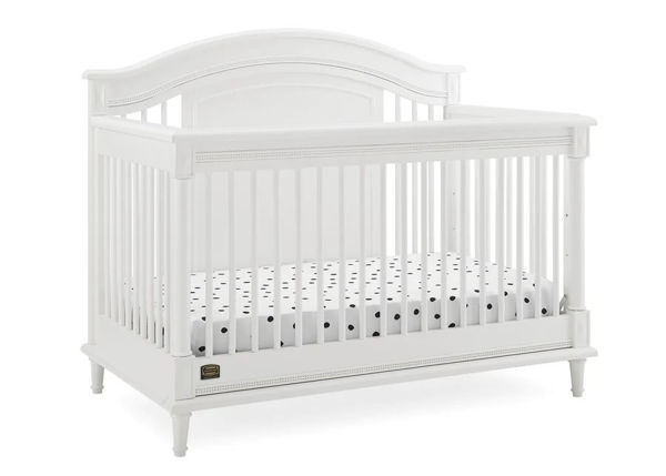 Juliette 6 in 1 Convertible Crib with toddler guardrail Bianca White