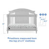 Picture of Juliette 6-in-1 Convertible Crib with toddler guardrail -  Moonstruck Grey