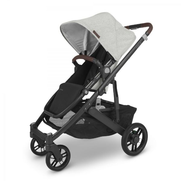 Picture of CRUZ V2 Stroller - ANTHONY (white & grey chenille/carbon/saddle) | by Uppa Baby