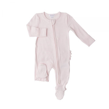 Picture of Angel Dear Pink Bunny Stripe Zipper Footie