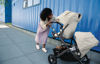 Picture of VISTA V2 Stroller - ANTHONY - white and grey chenille/chestnut leather/carbon frame - by Uppa Baby