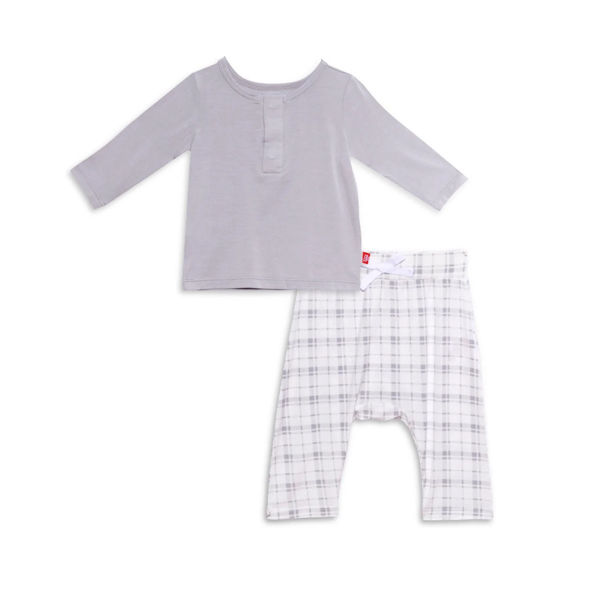 Picture of Plaidventure 2 Piece Magnetic Modal Henly and Pants Set | by Magnetic Me