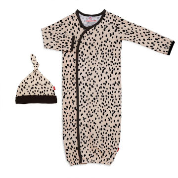 Picture of Spot On Gown and Hat Set - Organic Cotton with Magnetic Closure - Newborn-3 Month | by Magnetic Me