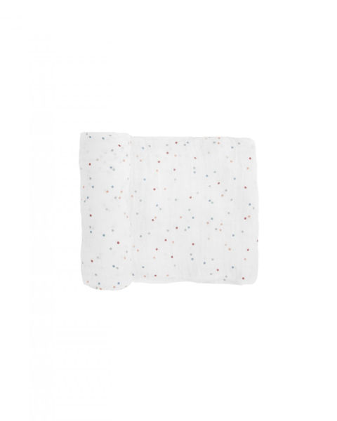 Picture of Cotton Muslin Swaddle Single - Dots by Little Unicorn