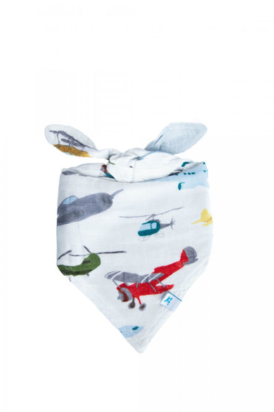 Picture of Deluxe Muslin Reversible Bandana Bib - Air Show by Little Unicorn