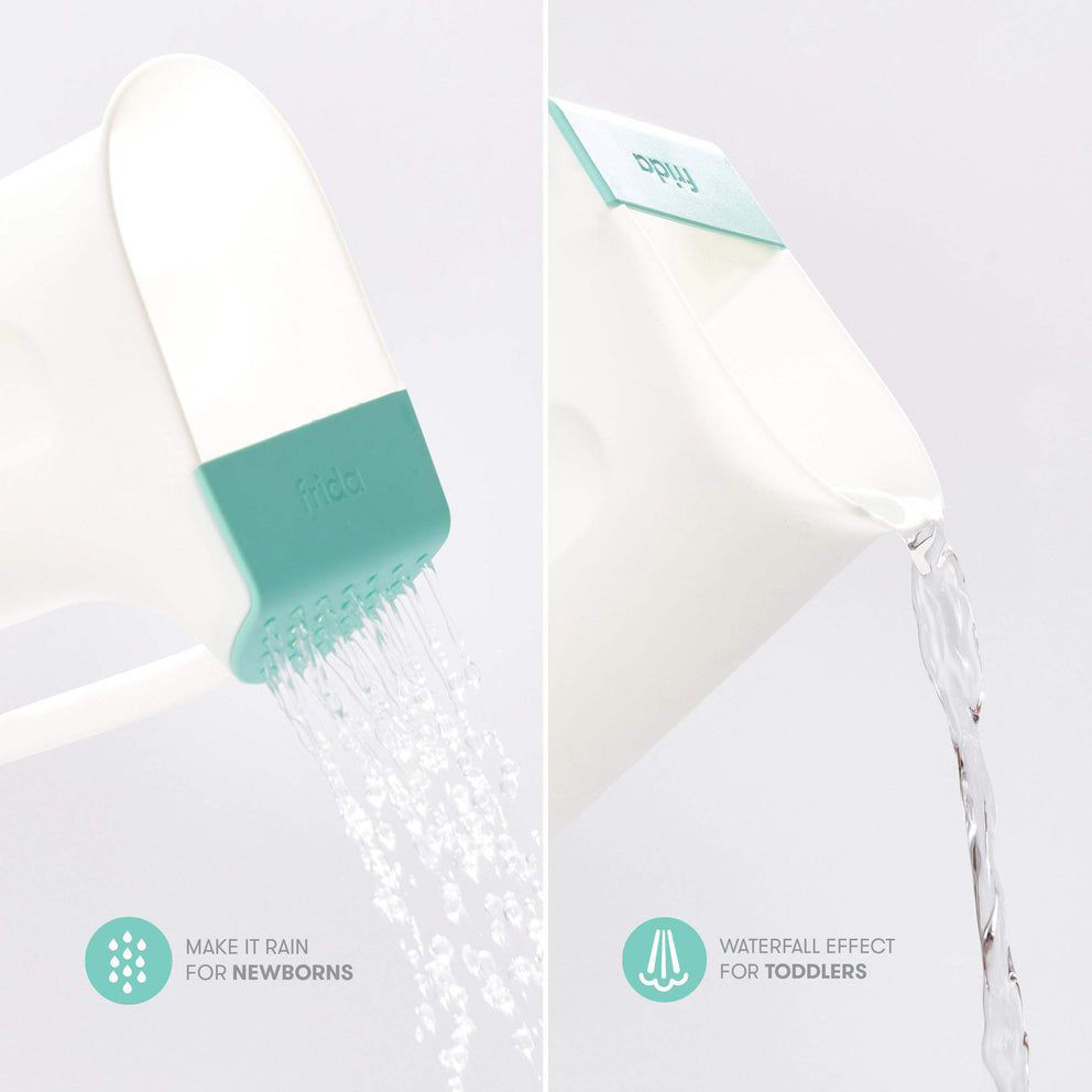 FridaBaby Control The Flow Rinser + DermaFrida The SkinSoother Silicone  Brush | Bath Time Essentials