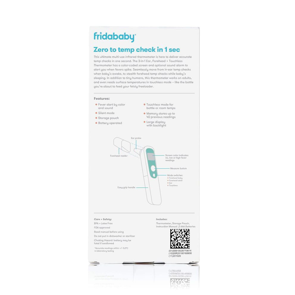 Baby Temp DuoScan Ear and Forehead Infrared Thermometer, Instant Results.  For babies, children and adults, Contact-less, Touchless, and Accurate