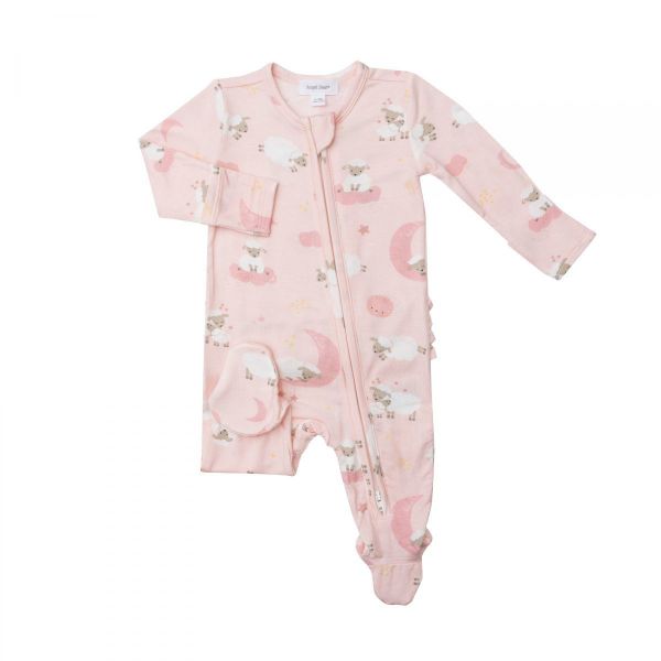 Picture of OBSOLETE Ruffled Zipper Footie Baby Sheep Pink