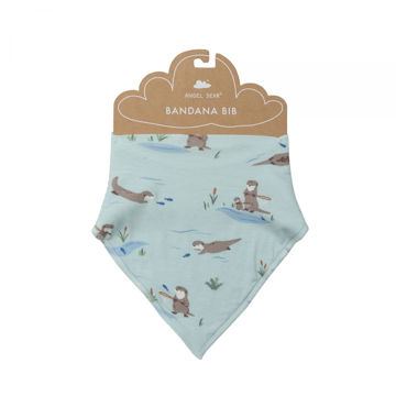 Picture of River Otters Bamboo Bandana Bib Blue size up to 1 year
