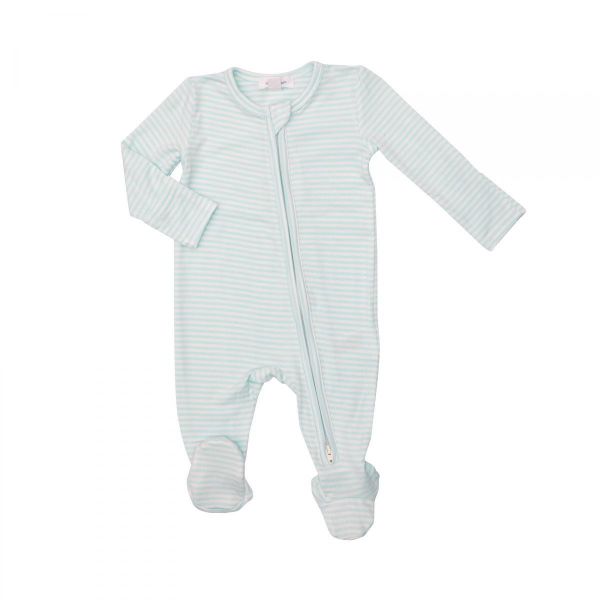 Picture of Angel Dear Zipper Footie Blue Bunnies Stripe