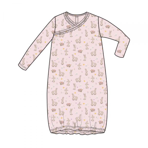 Picture of Kimono Gown Pink Bunnies (0-3Months)