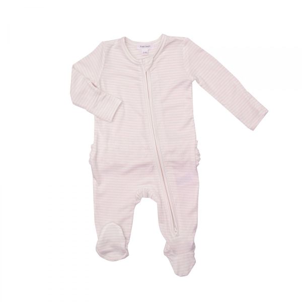 Picture of Angel Dear Ruffle Back Zipper Footie Pink Bunnies