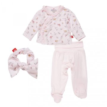 Picture of Woodsy Tale Pink Modal Kimono Take Me Home Set With Headband 0-3M | by Magnetic Me