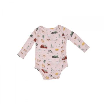 Picture of Angel Dear Big Red Barn Pink - Long Sleeve Bodysuit