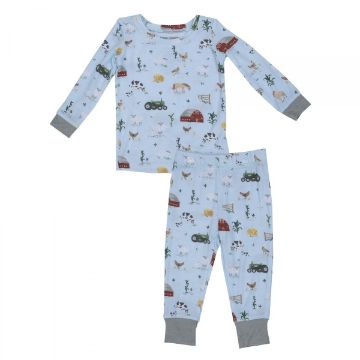 Picture of Angel Dear Big Red Barn Blue Bamboo Long Sleeve Loungewear Set