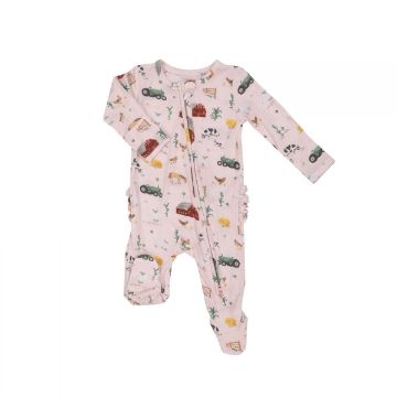 Picture of Angel Dear Big Red Barn Pink - 2 Way Zipper Footie