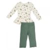 Picture of Angel Dear Mocha Rose Ditsy Peplum Top & Pant