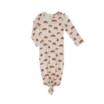 Picture of Sketchy Mushrooms Knotted Gown Red  (0-3Months)