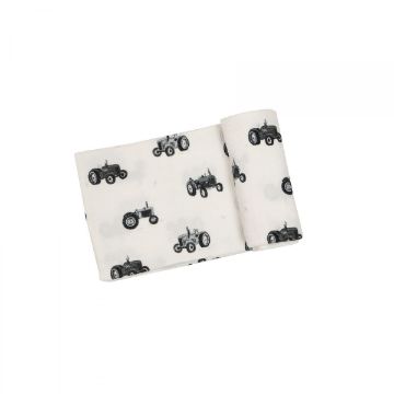 Picture of Ribbed Modal Tractors Swaddle Blanket by Angel Dear