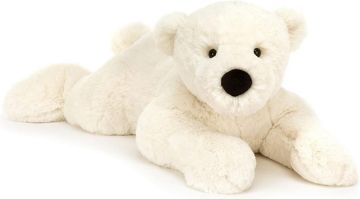 Picture of Perry Polar Bear Lying Down - 27" x 15" | Supersofties by Jellycat