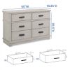 Picture of Caden 6 Drawer Dresser with Changing Top - Rustic Mist | Simmons Baby
