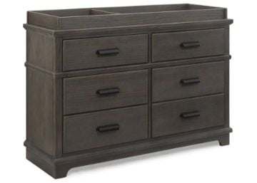 Picture of Caden 6 Drawer Dresser with Changing Top - Rustic Grey | Simmons Baby