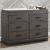 Picture of Caden 6 Drawer Dresser with Changing Top - Rustic Grey | Simmons Baby