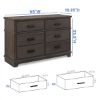 Picture of Caden 6 Drawer Dresser with Changing Top - Rustic Grey | Simmons Baby