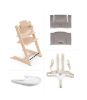 Picture of Tripp Trapp High Chair and Cushion with Stokke Tray - Natural with Gray | by Stokke