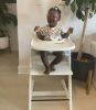 Picture of Tripp Trapp High Chair and Cushion with Stokke Tray - Natural with Glacier Green | by Stokke