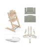 Picture of Tripp Trapp High Chair and Cushion with Stokke Tray - Natural with Glacier Green | by Stokke