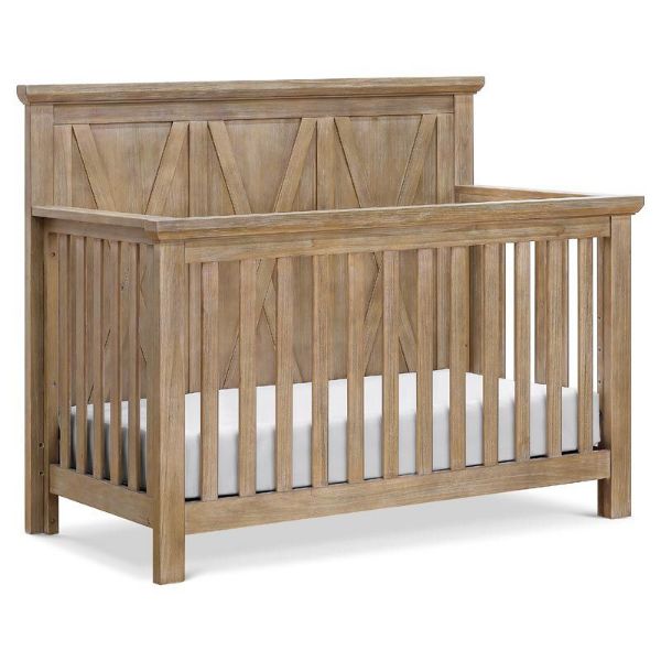 Picture of Emory Farmhouse 4-in-1 Convertible Crib in Driftwood | Monogram by Namesake