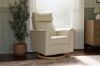 Picture of Willa Power Glider Recliner w/ adj. headrest & USB in Performance Cream Eco-Weave w/Light wood base | Monogram by Namesake