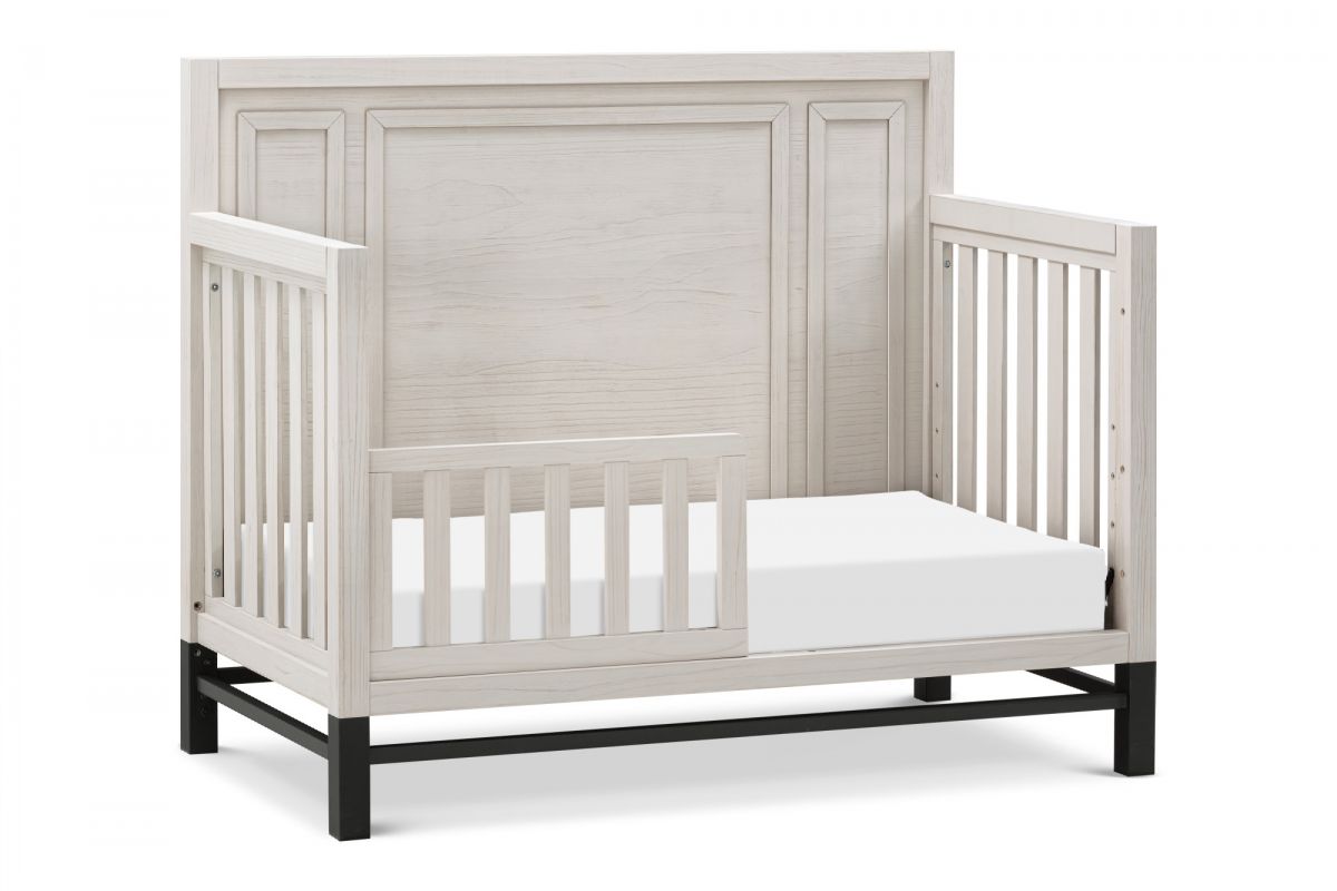 Newbern 4 in 1 Convertible Crib in White Driftwood Monogram by