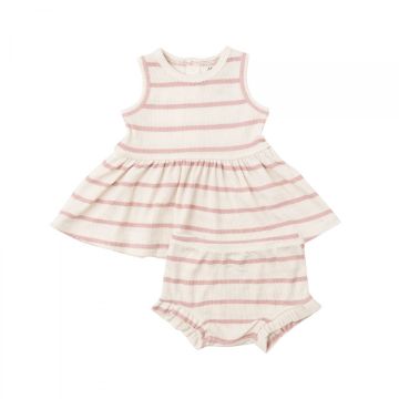 Picture of Angel Dear Silver Pink & Sugar Swizzle Rib Modal Peplum Tank & Bloomer Set