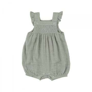 Picture of Angel Dear Desert Sage Muslin Smocked Cotton Muslin Overall Shortie