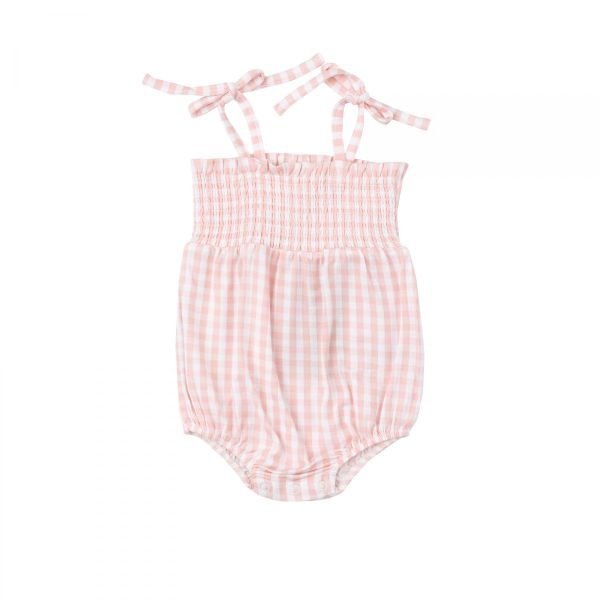 Picture of Angel Dear Mini Gingham Pink Tie Strap Bamboo Bubble