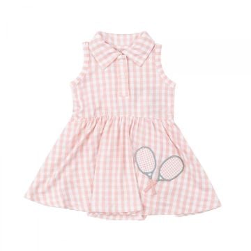 Picture of Angel Dear Mini Pink Gingham Tennis  Bamboo Tank Bodysuit Dress