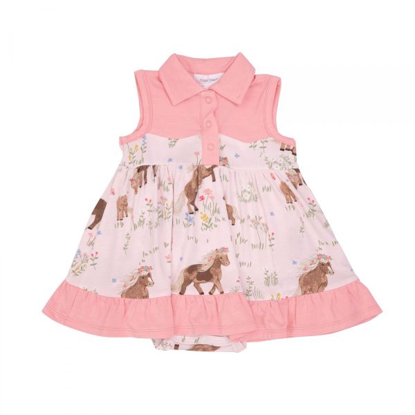 Picture of Watercolor Ponies Cowboy Bamboo Bodysuit Dress
