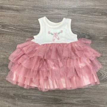 Picture of Angel Dear Twirly Tank Tutu Dress Embroidered on Ivory Rib Bamboo