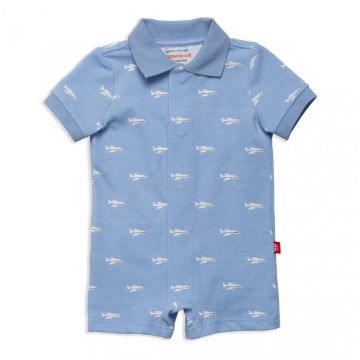 Picture of Magnetic Me Airplane Schiffli Pique Organic Cotton Romper