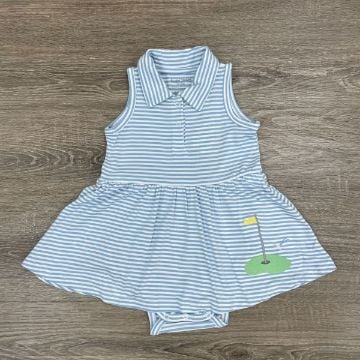 Picture of Angel Dear Dream Blue Stripe Golf  Bamboo Tank Bodysuit Dress